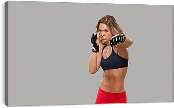 Постер на подрамнике - UFC. MMA. Ронда Роузи. Удар. Постер на подрамнике - UFC. MMA. Ронда Роузи. Удар.