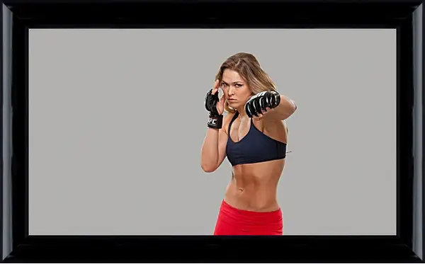 Картина в раме - UFC. MMA. Ронда Роузи. Удар. Картина в раме - UFC. MMA. Ронда Роузи. Удар.