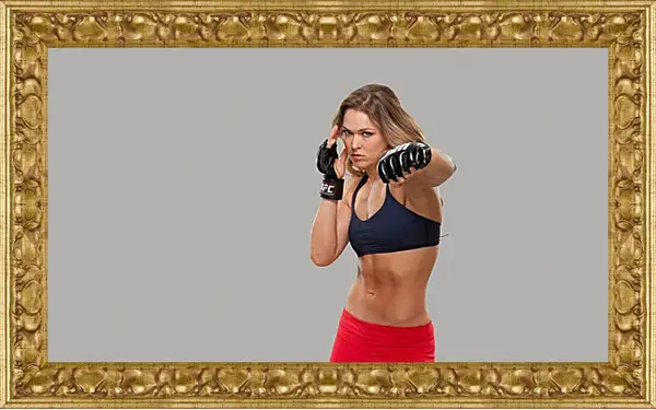 Картина в раме - UFC. MMA. Ронда Роузи. Удар. Картина в раме - UFC. MMA. Ронда Роузи. Удар.
