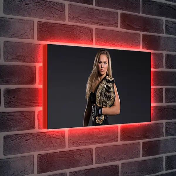 Лайтбокс световая панель - UFC. MMA. Ронда Роузи с поясом. Лайтбокс световая панель - UFC. MMA. Ронда Роузи с поясом.