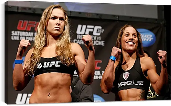Постер на подрамнике - UFC. MMA. Ронда Роузи перед боем. Постер на подрамнике - UFC. MMA. Ронда Роузи перед боем.