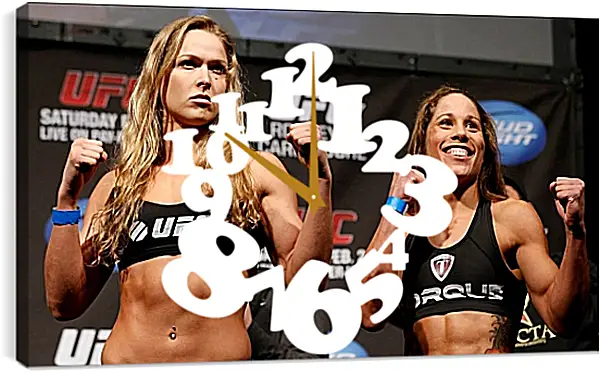 Часы картина - UFC. MMA. Ронда Роузи перед боем. Часы картина - UFC. MMA. Ронда Роузи перед боем.