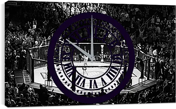 Часы картина - UFC. MMA. В центре восьмиугольника. Часы картина - UFC. MMA. В центре восьмиугольника.