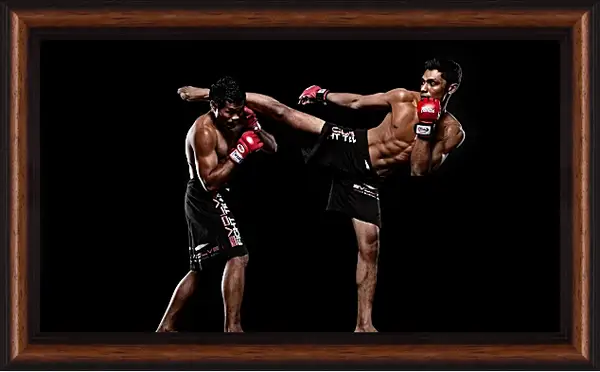 Картина в раме - UFC. MMA. Удар ногой. Картина в раме - UFC. MMA. Удар ногой.