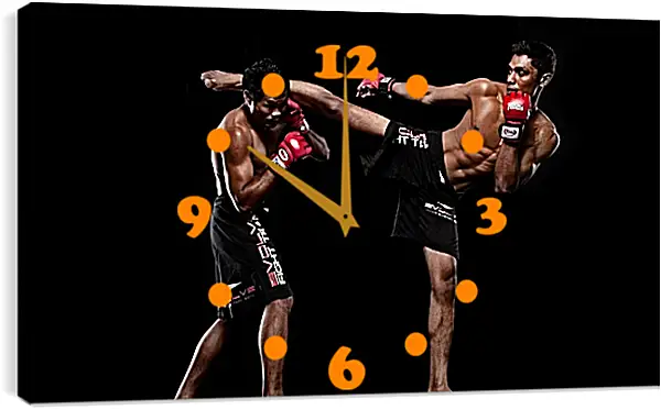 Часы картина - UFC. MMA. Удар ногой. Часы картина - UFC. MMA. Удар ногой.