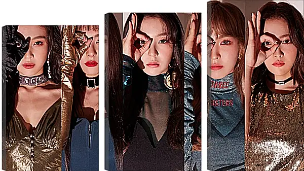 Модульная картина - K-pop. Red Velvet. Азиатки. Коллаж Модульная картина - K-pop. Red Velvet. Азиатки. Коллаж