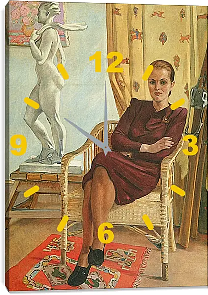 Часы картина - Портрет архитектора Тамары Милешиной. Александр Дейнека Часы картина - Портрет архитектора Тамары Милешиной. Александр Дейнека