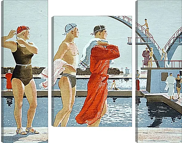 Модульная картина - Водная станция. Александр Дейнека Модульная картина - Водная станция. Александр Дейнека