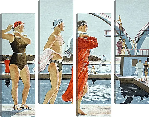 Модульная картина - Водная станция. Александр Дейнека Модульная картина - Водная станция. Александр Дейнека