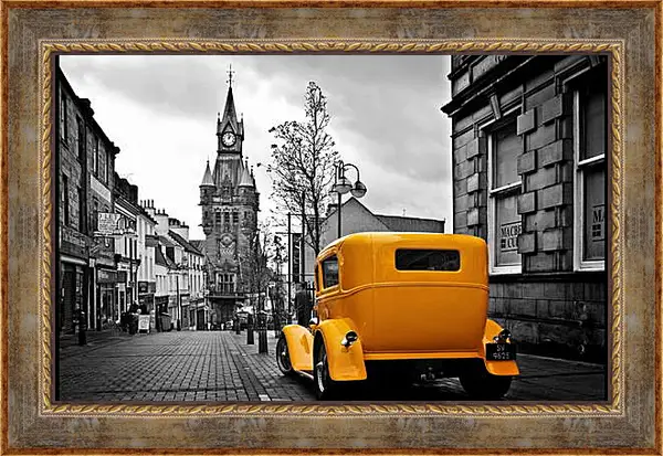 Картина в раме - Лондон. Жёлтое авто. Картина в раме - Лондон. Жёлтое авто.