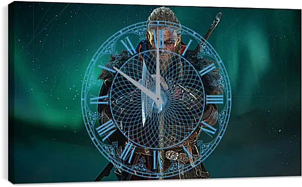 Часы картина - Assassins Creed Valhalla Часы картина - Assassins Creed Valhalla
