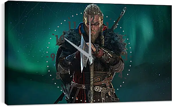 Часы картина - Assassins Creed Valhalla Часы картина - Assassins Creed Valhalla