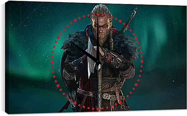 Часы картина - Assassins Creed Valhalla Часы картина - Assassins Creed Valhalla
