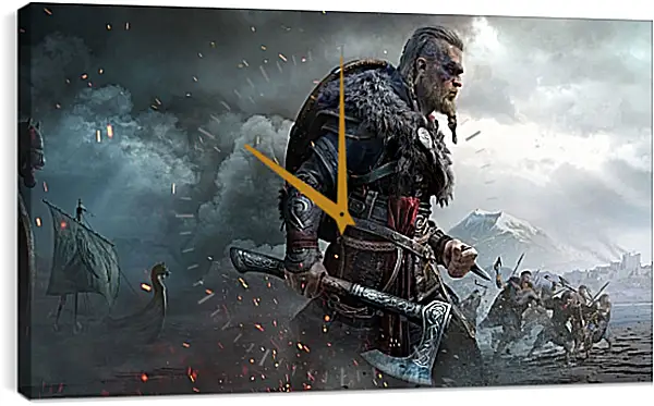 Часы картина - Assassins Creed Valhalla Часы картина - Assassins Creed Valhalla