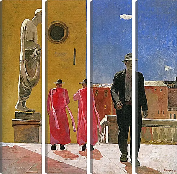 Модульная картина - Улица в Риме. Александр Дейнека Модульная картина - Улица в Риме. Александр Дейнека