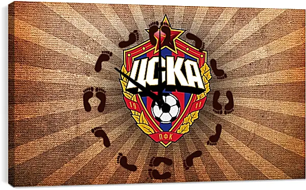 Часы картина - Эмблема ФК ЦСКА Москва Часы картина - Эмблема ФК ЦСКА Москва
