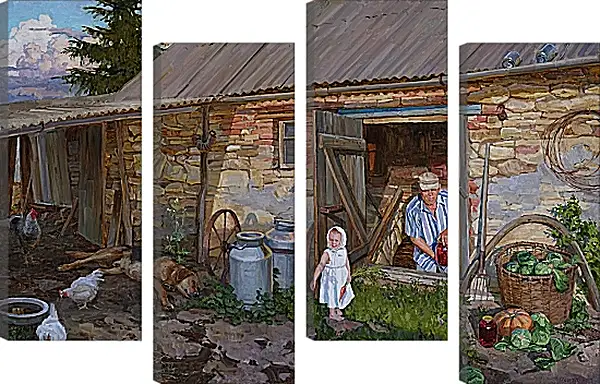 Модульная картина - Из деревенской жизни Модульная картина - Из деревенской жизни