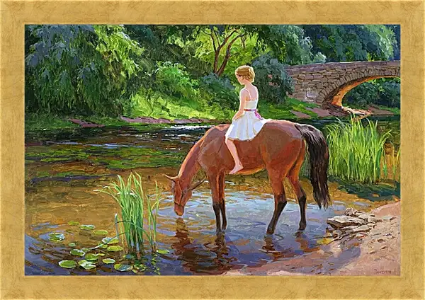 Картина в раме - Конная прогулка Картина в раме - Конная прогулка