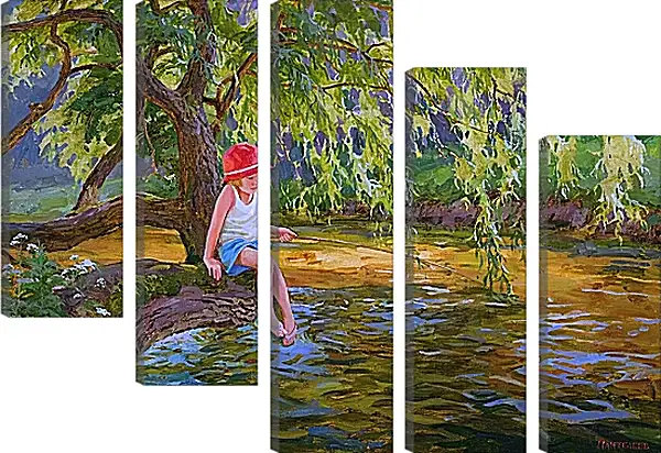 Модульная картина - На рыбалке Модульная картина - На рыбалке