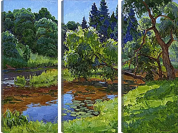 Модульная картина - Протва. Солнечный денёк. Модульная картина - Протва. Солнечный денёк.