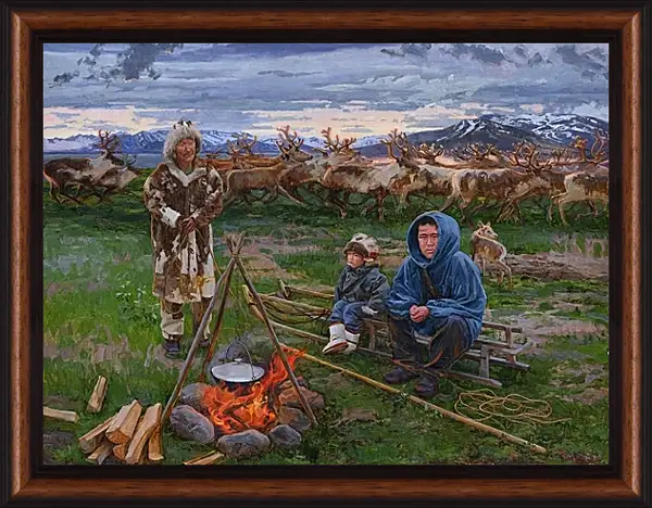 Картина в раме - День оленя Картина в раме - День оленя