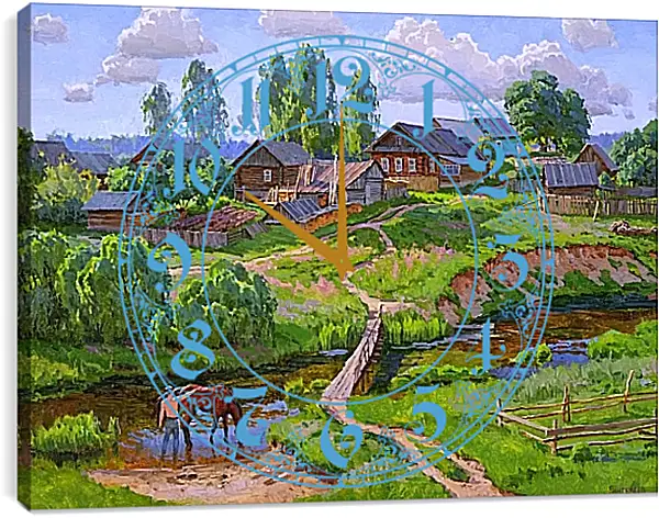 Часы картина - Конь Огонь Часы картина - Конь Огонь