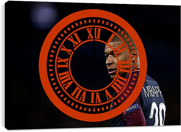 Часы картина - Килиан Мбаппе. Kylian Mbappé Часы картина - Килиан Мбаппе. Kylian Mbappé