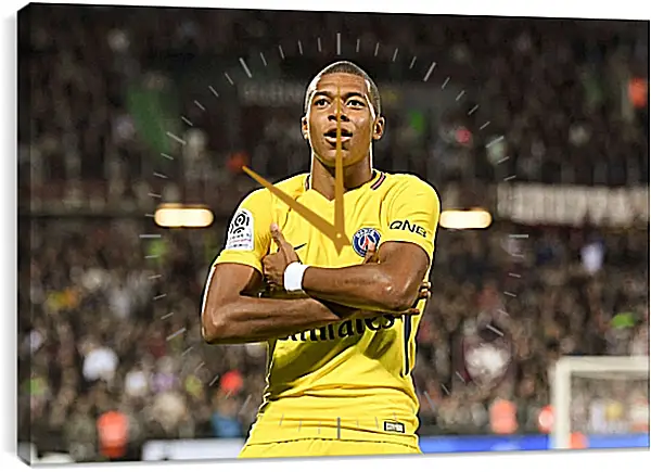 Часы картина - Килиан Мбаппе. Kylian Mbappé Часы картина - Килиан Мбаппе. Kylian Mbappé