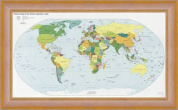 Картина в раме - Политическая карта мира. Сентябрь 2008 Картина в раме - Политическая карта мира. Сентябрь 2008