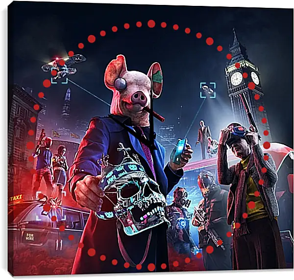 Часы картина - Watch Dogs Legion Часы картина - Watch Dogs Legion
