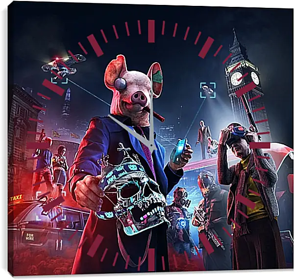 Часы картина - Watch Dogs Legion Часы картина - Watch Dogs Legion