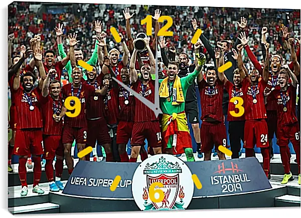 Часы картина - Победа в суперкубке. Ливерпуль. Liverpool Часы картина - Победа в суперкубке. Ливерпуль. Liverpool