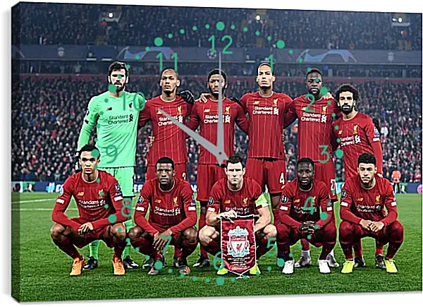 Часы картина - Фото перед матчем ФК Ливерпуль. FC Liverpool Часы картина - Фото перед матчем ФК Ливерпуль. FC Liverpool