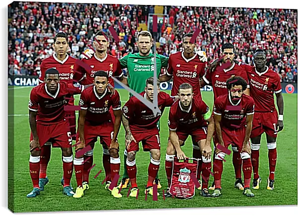 Часы картина - Фото перед матчем ФК Ливерпуль. FC Liverpool Часы картина - Фото перед матчем ФК Ливерпуль. FC Liverpool