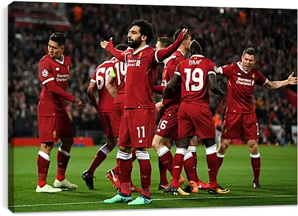 Постер на подрамнике - Празднование гола. Ливерпуль. Liverpool Постер на подрамнике - Празднование гола. Ливерпуль. Liverpool