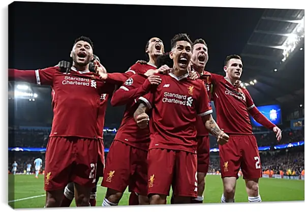 Постер на подрамнике - Празднование гола. Ливерпуль. Liverpool Постер на подрамнике - Празднование гола. Ливерпуль. Liverpool