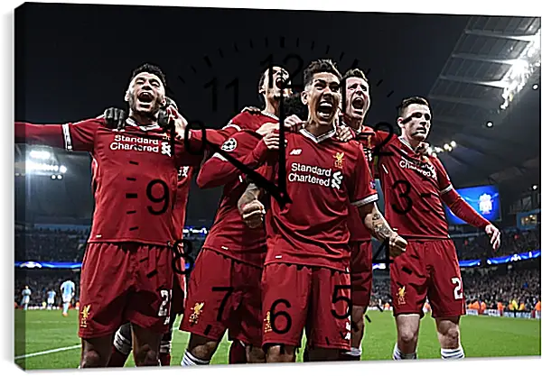 Часы картина - Празднование гола. Ливерпуль. Liverpool Часы картина - Празднование гола. Ливерпуль. Liverpool