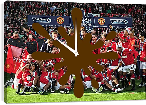 Часы картина - Победа в АПЛ. ФК Манчестер Юнайтед. FC Manchester United Часы картина - Победа в АПЛ. ФК Манчестер Юнайтед. FC Manchester United