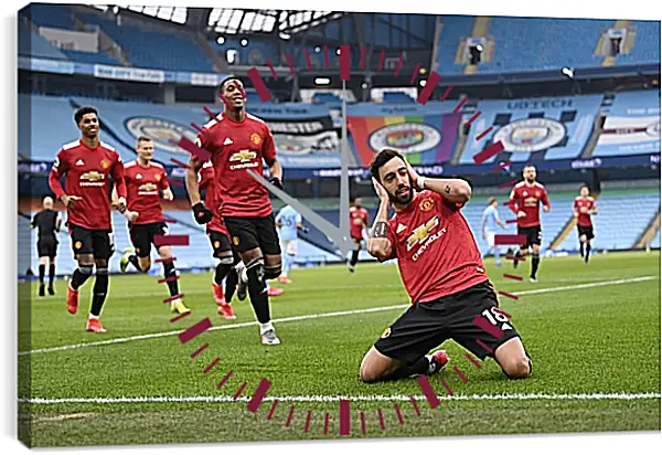 Часы картина - Празднование гола. Манчестер Юнайтед. Manchester United Часы картина - Празднование гола. Манчестер Юнайтед. Manchester United