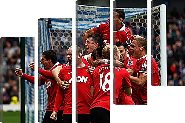 Модульная картина - Празднование гола. Манчестер Юнайтед. Manchester United Модульная картина - Празднование гола. Манчестер Юнайтед. Manchester United