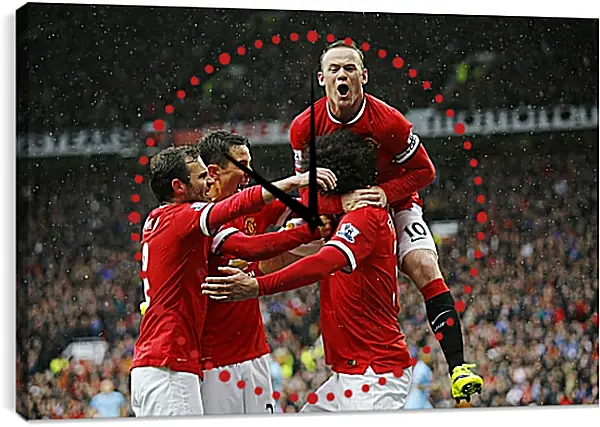 Часы картина - Празднование гола. Манчестер Юнайтед. Manchester United Часы картина - Празднование гола. Манчестер Юнайтед. Manchester United
