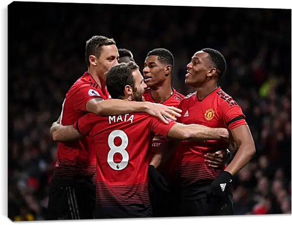 Постер на подрамнике - Празднование гола. Манчестер Юнайтед. Manchester United Постер на подрамнике - Празднование гола. Манчестер Юнайтед. Manchester United