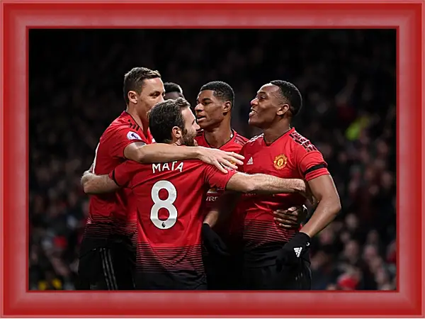 Картина в раме - Празднование гола. Манчестер Юнайтед. Manchester United Картина в раме - Празднование гола. Манчестер Юнайтед. Manchester United