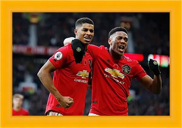 Картина в раме - Празднование гола. Манчестер Юнайтед. Manchester United Картина в раме - Празднование гола. Манчестер Юнайтед. Manchester United