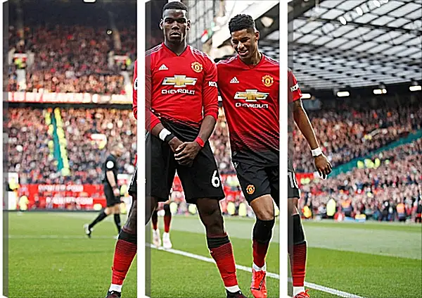 Модульная картина - Празднование гола. Манчестер Юнайтед. Manchester United Модульная картина - Празднование гола. Манчестер Юнайтед. Manchester United