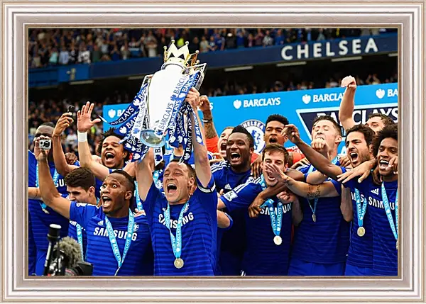 Картина в раме - Победа в АПЛ. ФК Челси. FC Chelsea Картина в раме - Победа в АПЛ. ФК Челси. FC Chelsea