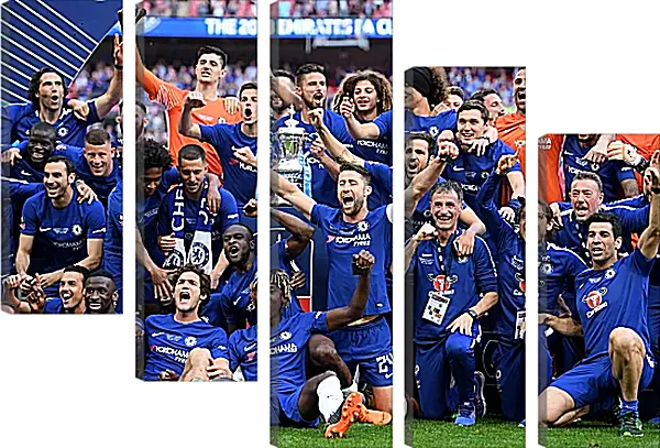 Модульная картина - Победа в кубке Англии. ФК Челси. FC Chelsea Модульная картина - Победа в кубке Англии. ФК Челси. FC Chelsea