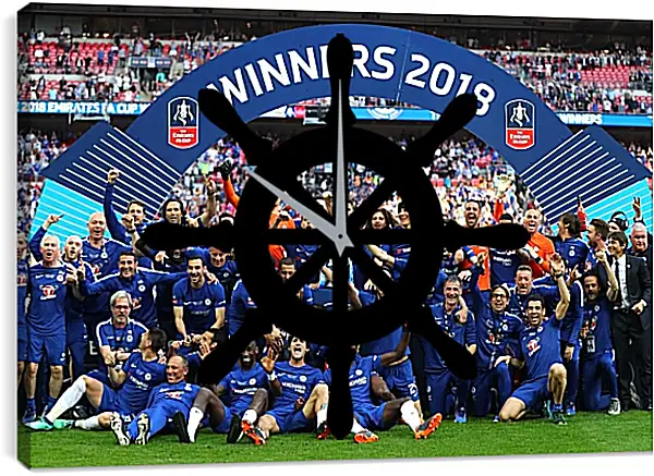 Часы картина - Победа в кубке Англии. ФК Челси. FC Chelsea Часы картина - Победа в кубке Англии. ФК Челси. FC Chelsea