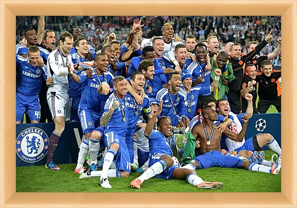 Картина в раме - Победа в Лиге Чемпионов. ФК Челси. FC Chelsea Картина в раме - Победа в Лиге Чемпионов. ФК Челси. FC Chelsea