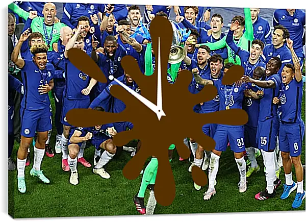 Часы картина - Победа в Лиге Чемпионов. ФК Челси. FC Chelsea Часы картина - Победа в Лиге Чемпионов. ФК Челси. FC Chelsea